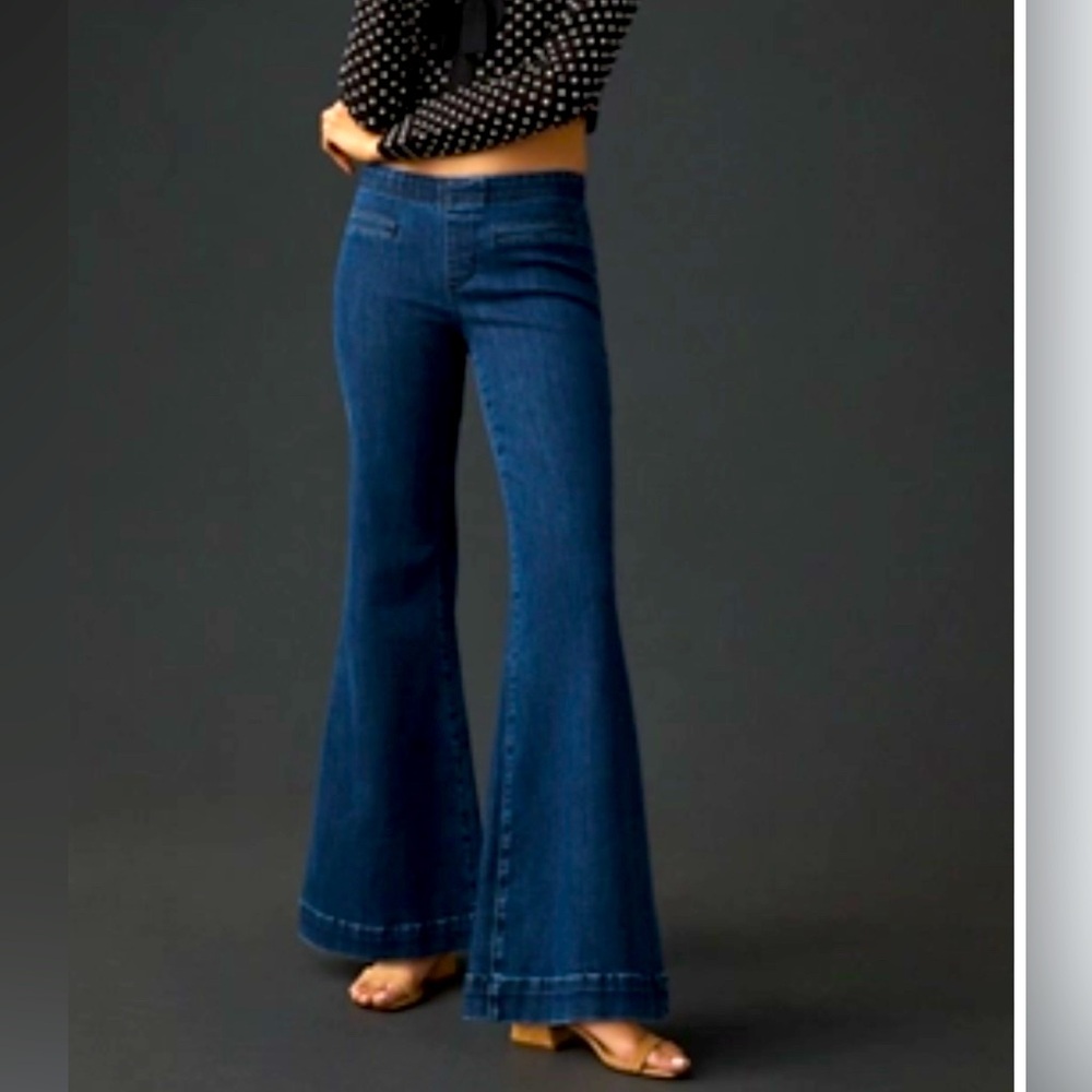 Pilcro Dark Blue Wide Leg Jeans